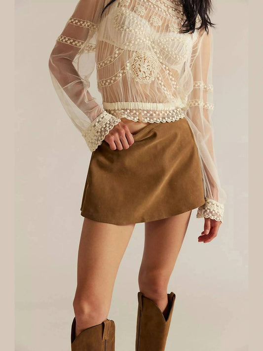 Free People - Paradise Found Suede Skort