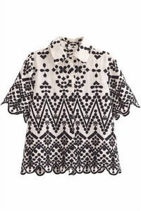 Sundayup - Women's Aniya Embroidered Button Up Top