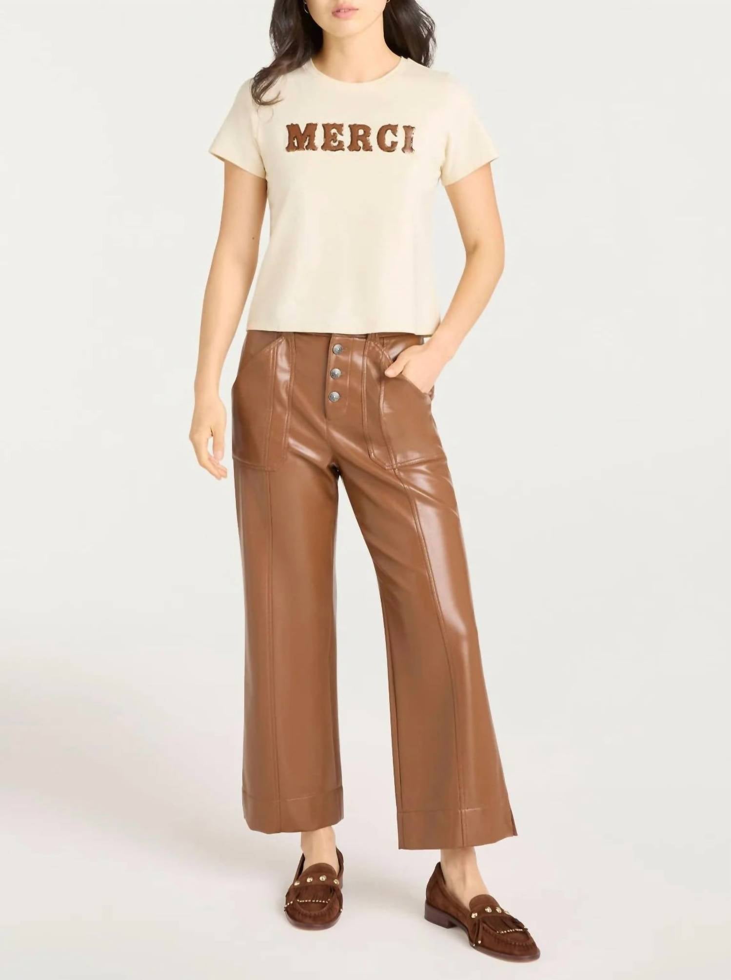 Cinq A Sept - Leather Merci Tee