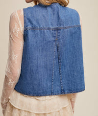 Listicle - Denim Tie-front Vest