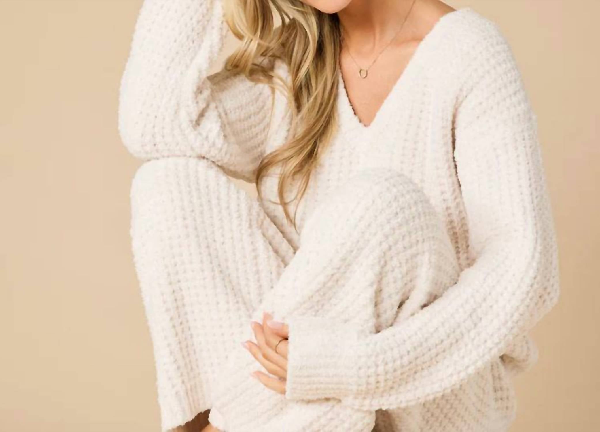 Softies - Marshmallow Waffle V-neck Lounge Set