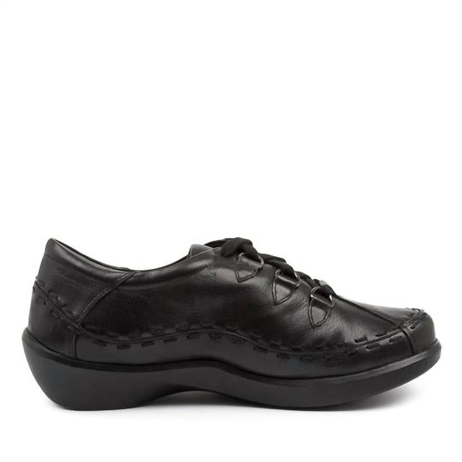 Ziera Women's Allsorts Lace-up Shoe in black - women's flats - detail view
