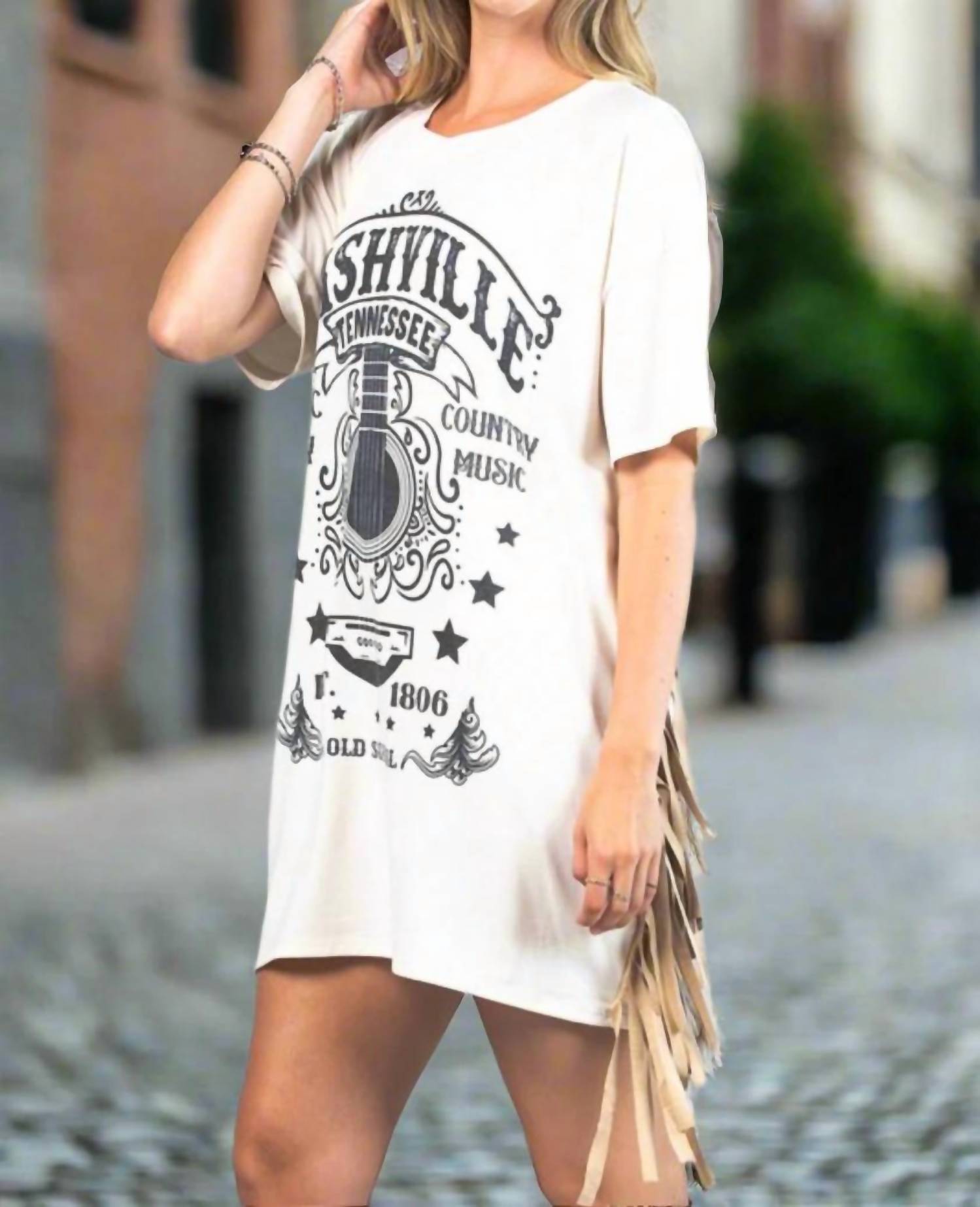 Nylon Apparel - Nashville Fringed Shirt Dress