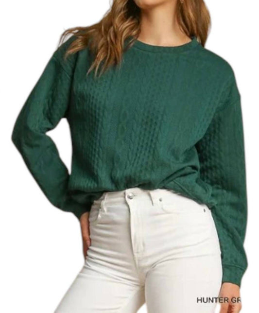 Umgee - Jacquard Pullover Top