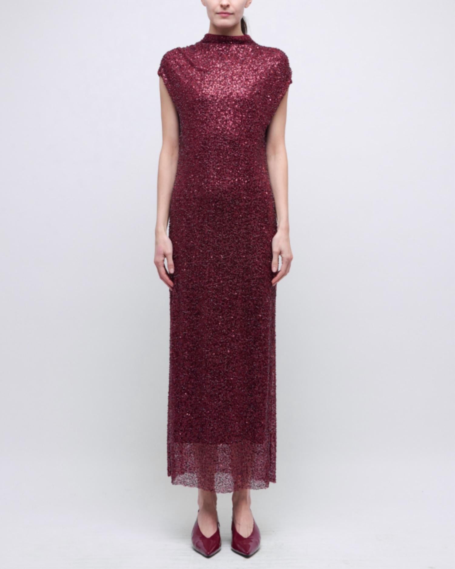 SIMKHAI Zaria Midi Dress in cranberry - women's dress