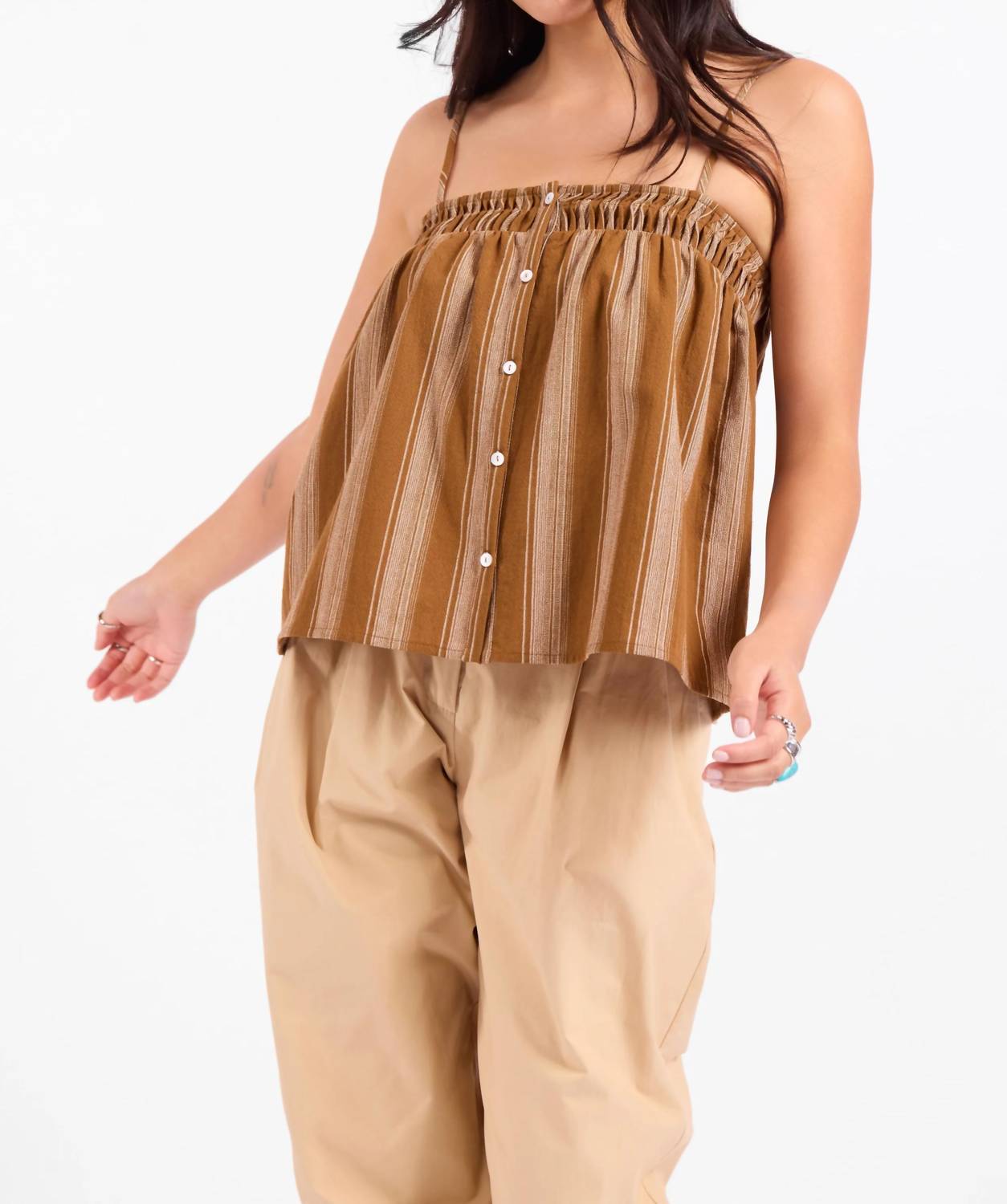 Sadie & Sage - Terra Rose Button-front Cami Top