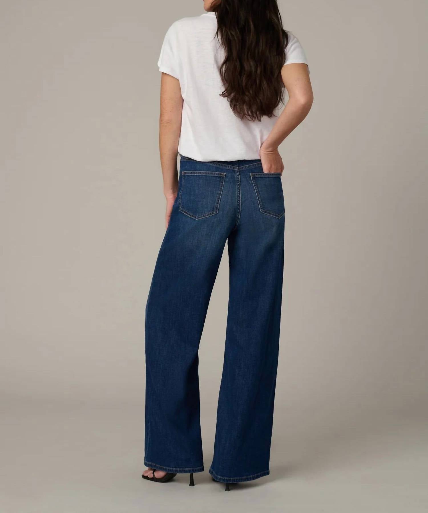 Joe's Jeans Mia Petite High Rise Wide Leg Jean in dedication - women's jeans - detail view