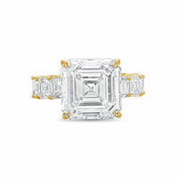 Diana M Jewels - Women's Asscher Lab-Grown Diamond Engagement Ring (20.00 Ct) - Signature