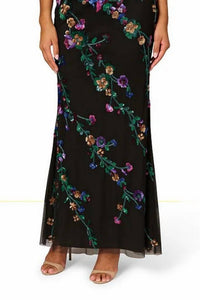 Aidan Mattox - Beaded Mesh One Shoulder Mermaid Gown