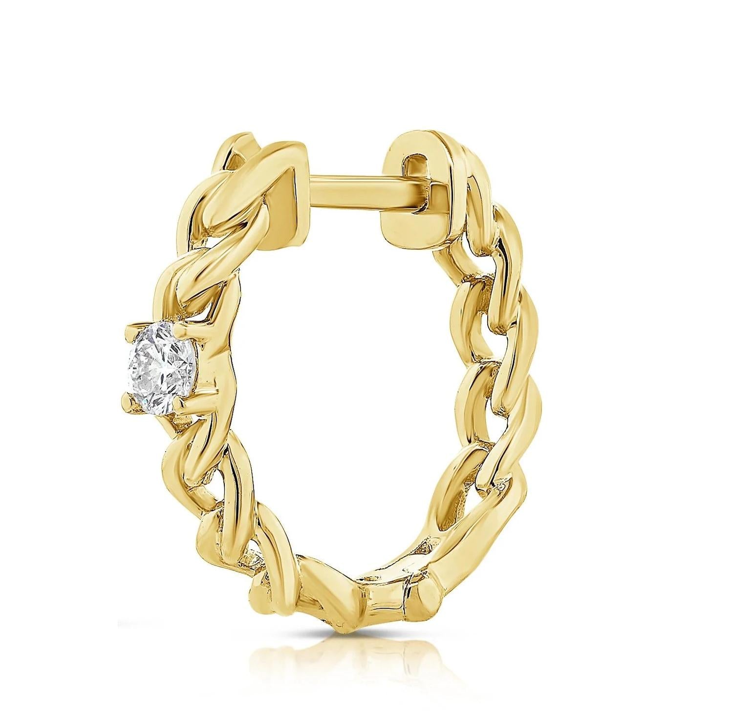 Diana M Jewels - 1.92gr Huggie Earrings With 0.12ct Diamonds