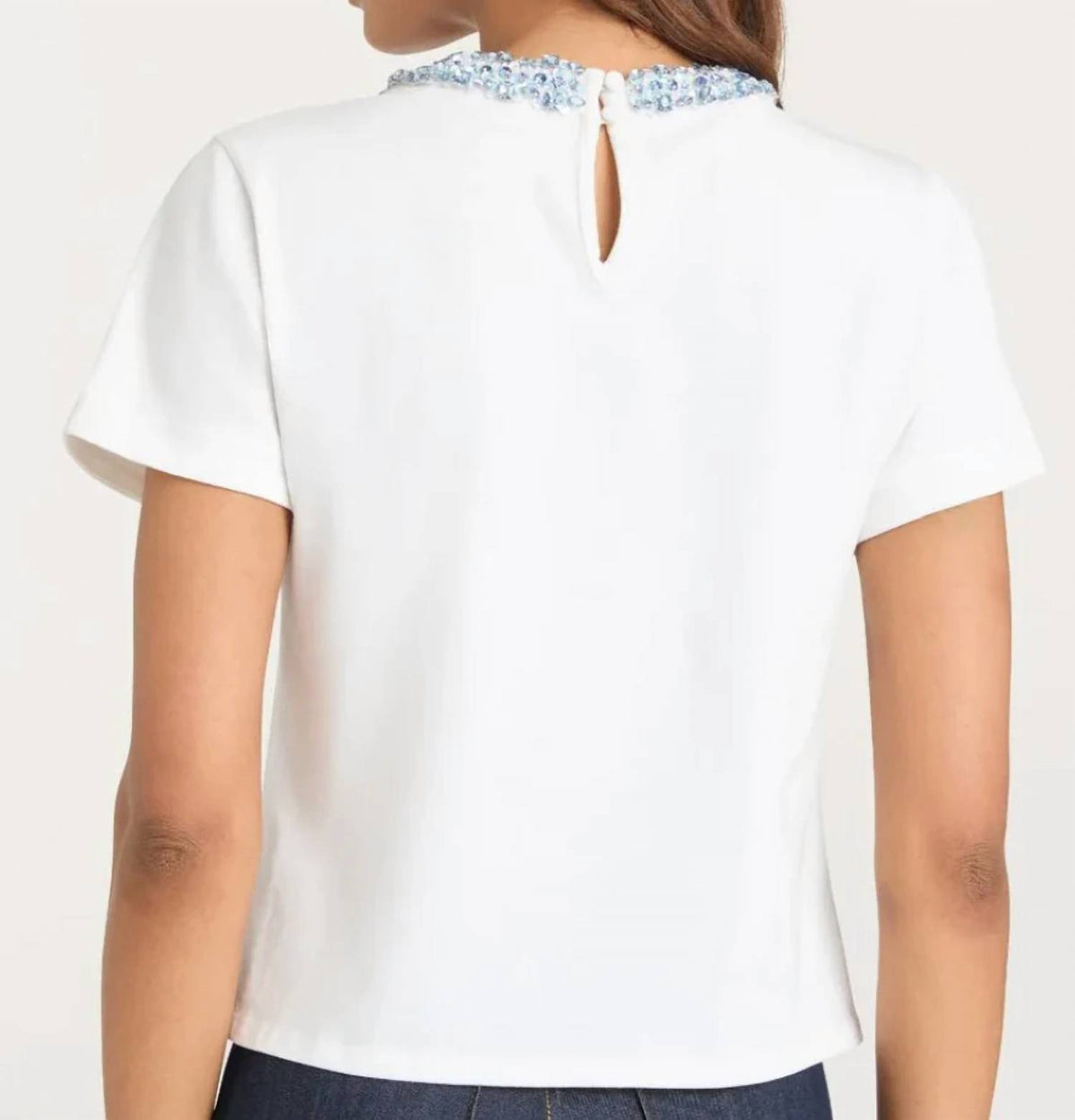Cinq A Sept - Rhinestone Border Shrunken Tee