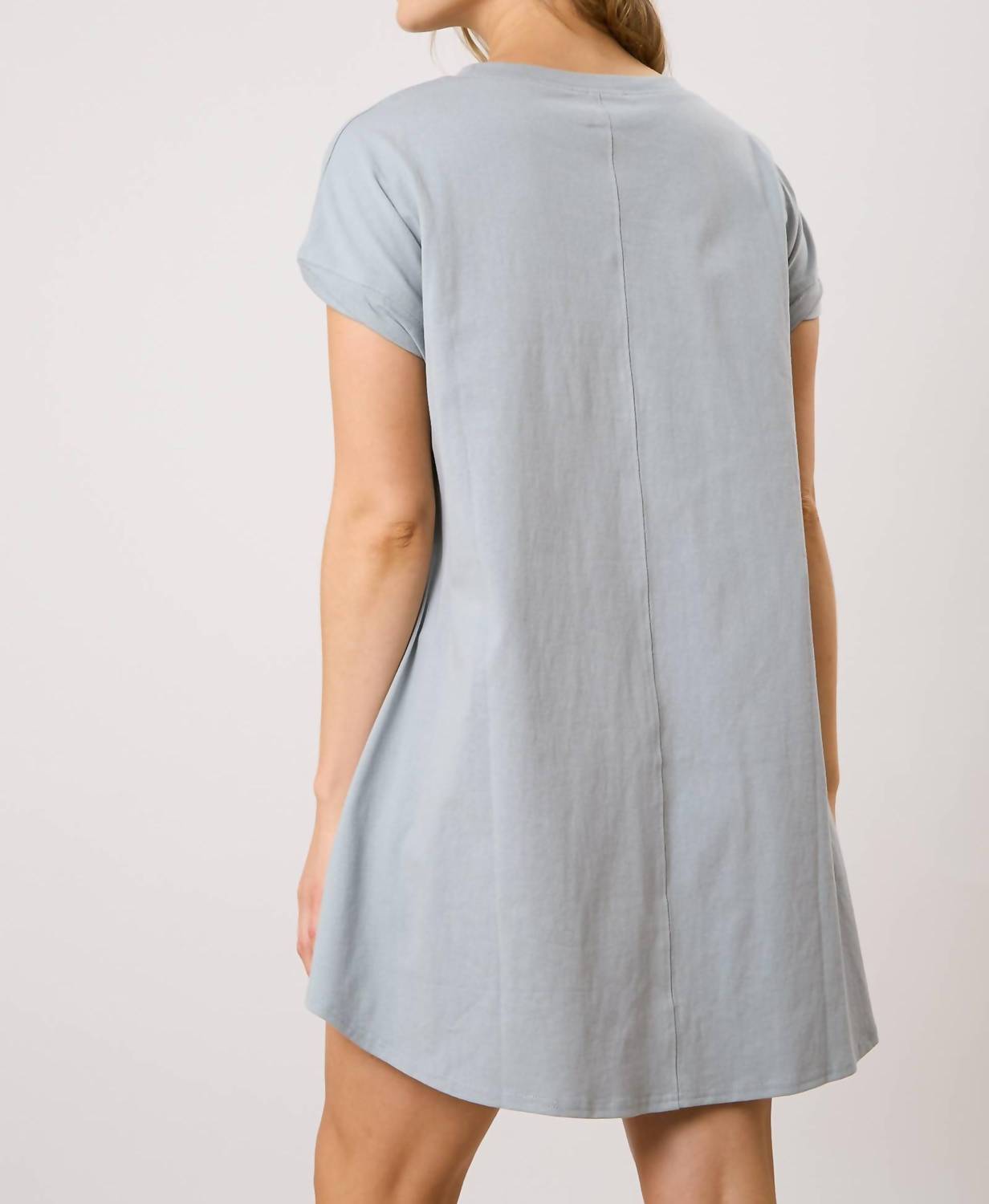 FANTASTIC FAWN Sequin Horse Mini Dress in dusty blue - women's dress - detail view