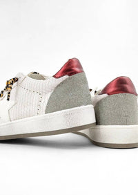 SHU SHOP Women's Embossed Star Sneaker in bone - women's sneaker - detail view