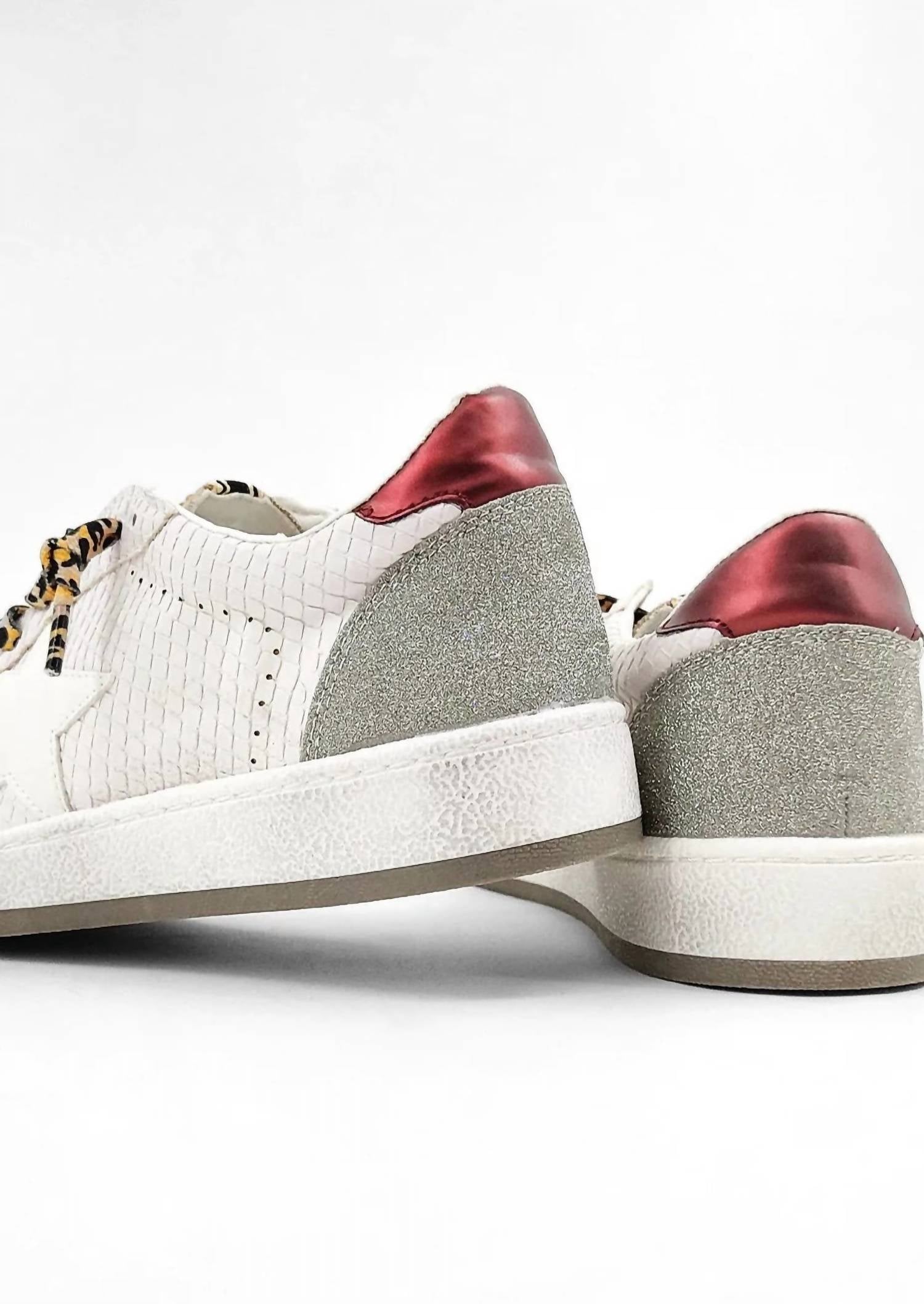 SHU SHOP Women's Embossed Star Sneaker in bone - women's sneaker - detail view