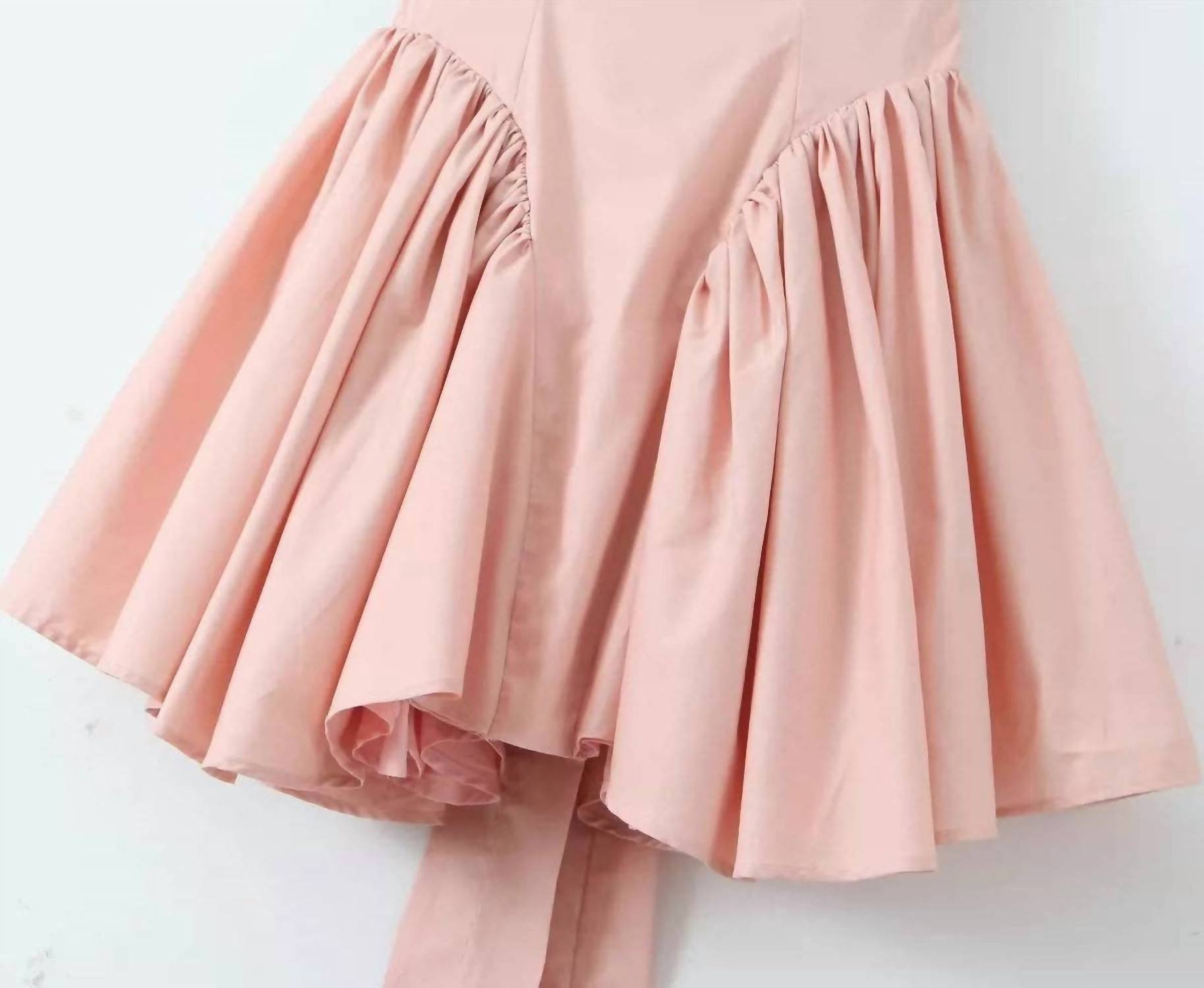 Yvonne & Love - Ladies Plain Ruched Bow Back Mini Dress