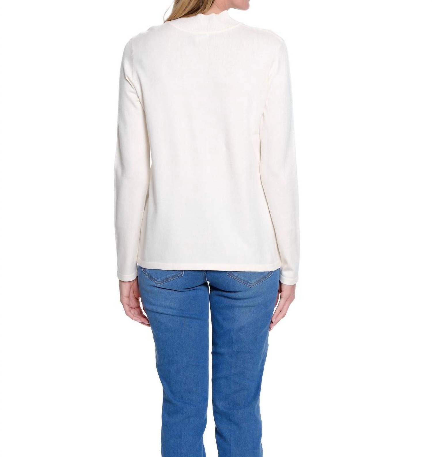 Multiples - Mock Neck Long Sleeve Sweater