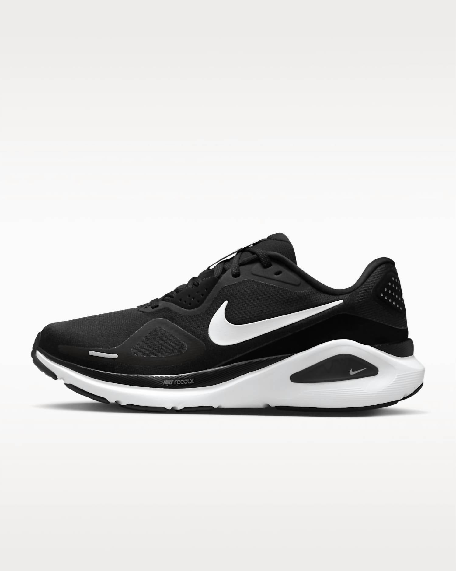 NIKE Women's Structure 26 Road Running Shoes in black cool grey metallic silver white - women's shoe