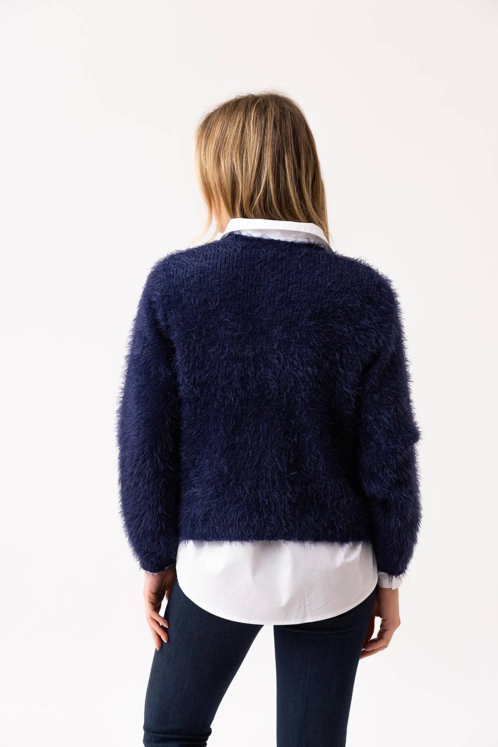 Marble - Feather Yarn Knitted Cardigan