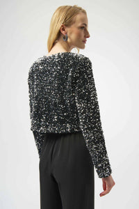 Joseph Ribkoff - Sequined Velvet Cropped Jacket