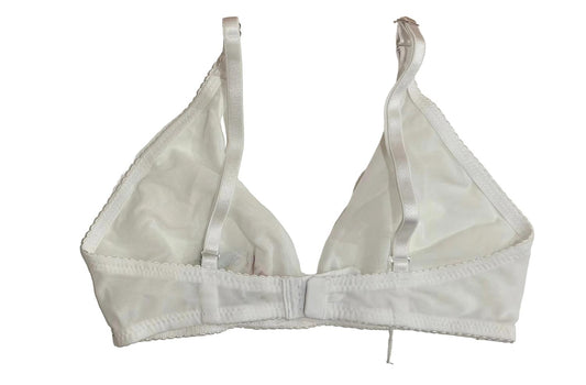 Love & Swans - Women's Mesh Bralette With Bird & Heart Embroidery