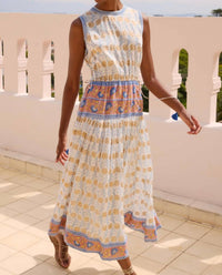 Oliphant - Sleeveless Piped Maxi Dress