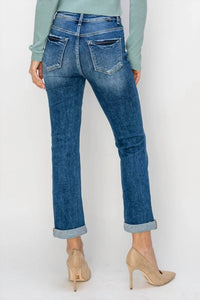 Risen - High Rise Straight Jeans