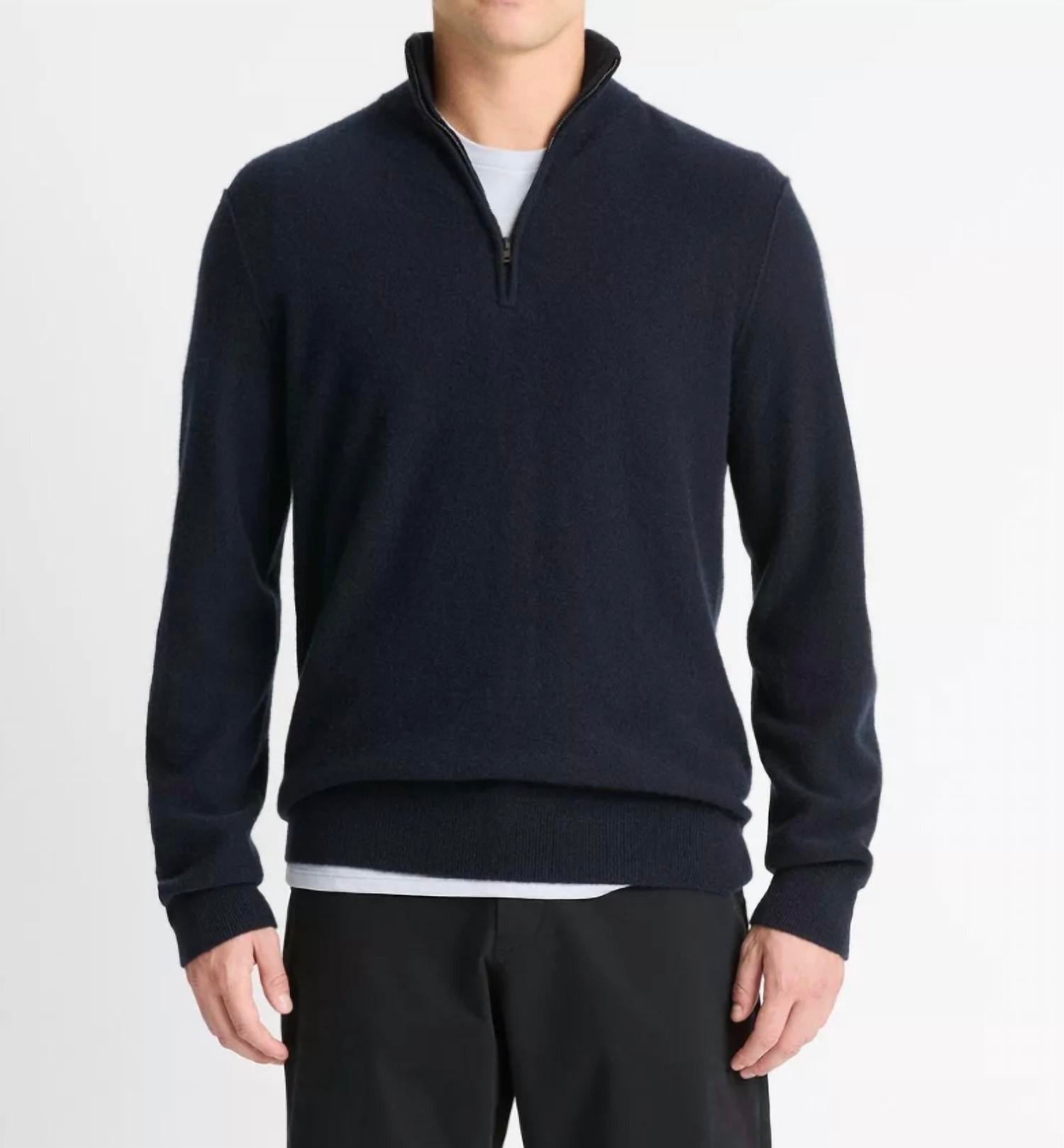 Vince - Boiled Cashmere Quarter Zip Sweater