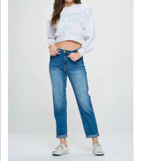 I&M Jeans - High Rise Roll Up Boyfriend Jeans
