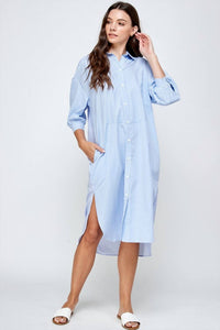Pin Stripe Shirt Dress