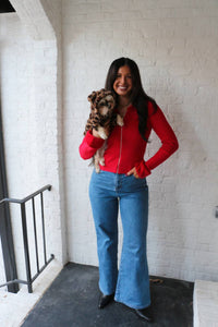 Act Pretty - Faux Fur Collar Sweater