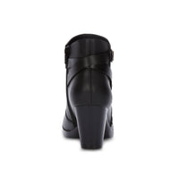 Andrea Women's Buckle Strap Block Heel Boots in black - women's shoe - alternate view
