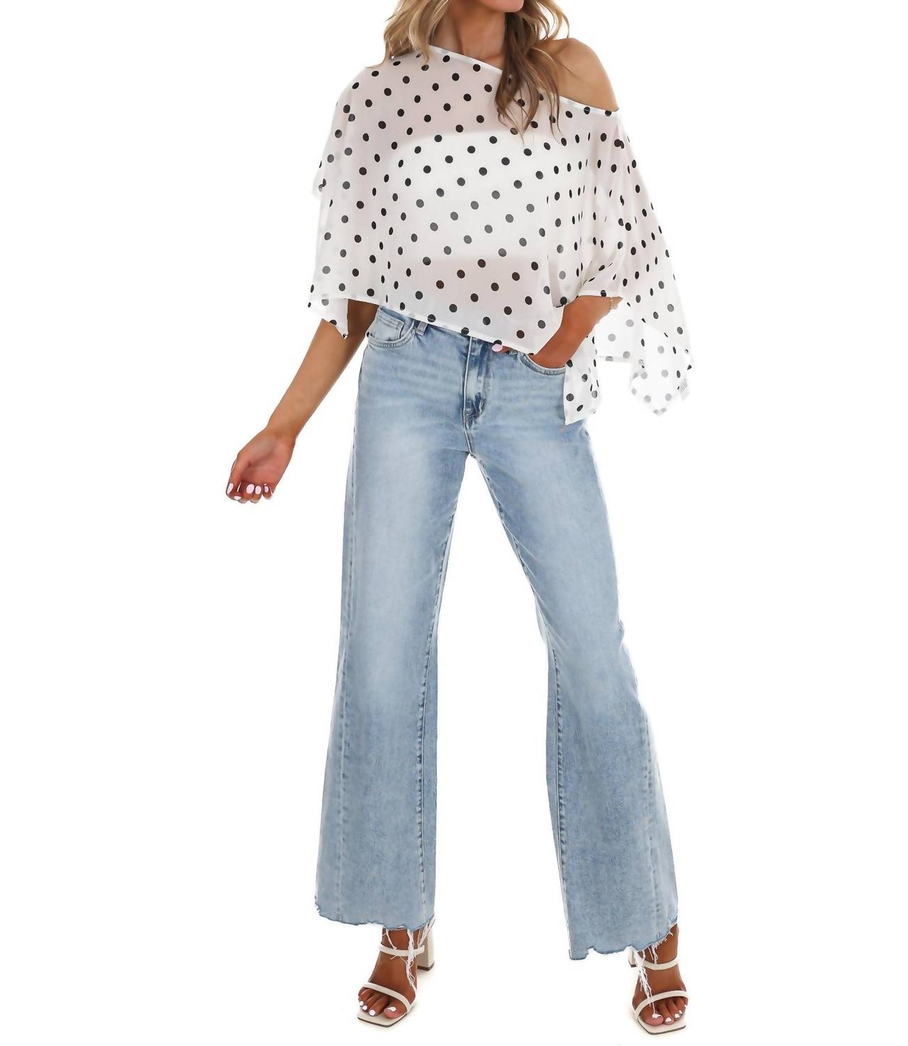 Le Lis - Better Me For You Polka Dot Poncho Top