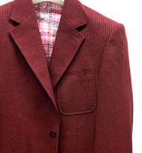 Cigar Men's Waffle Sport Coat in wine - men's jacket - detail view