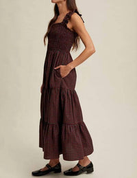 Wishlist - Plaid Holiday Smocked Dress