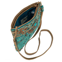Mary Frances - Women's New Day Beaded Mosaic Crossbody Leather Handbag