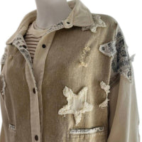 Oli & Hali - Women's Mineral Washed Star Patched Jacket