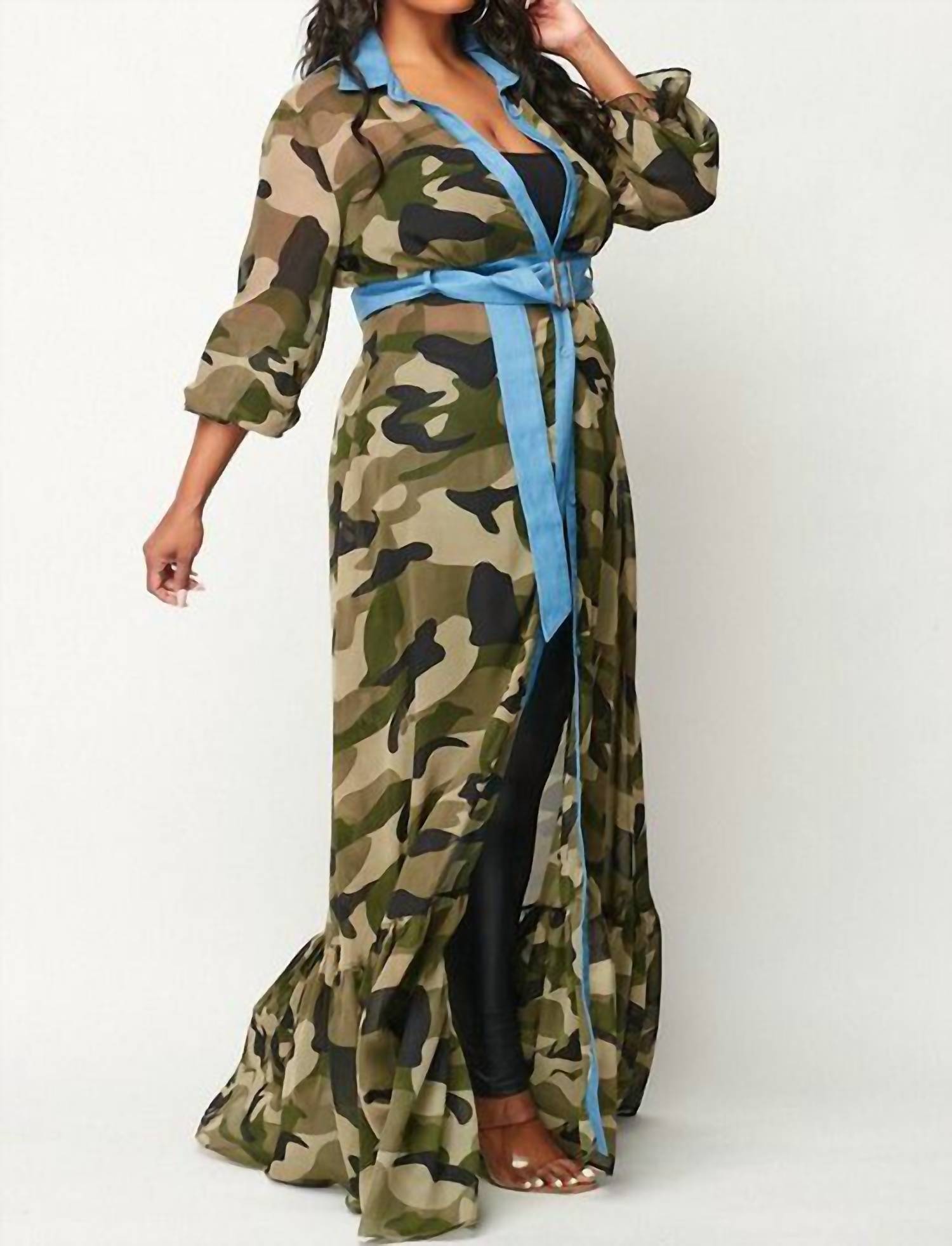 Illord Couture - Maxi Chiffon Cardigan Dress