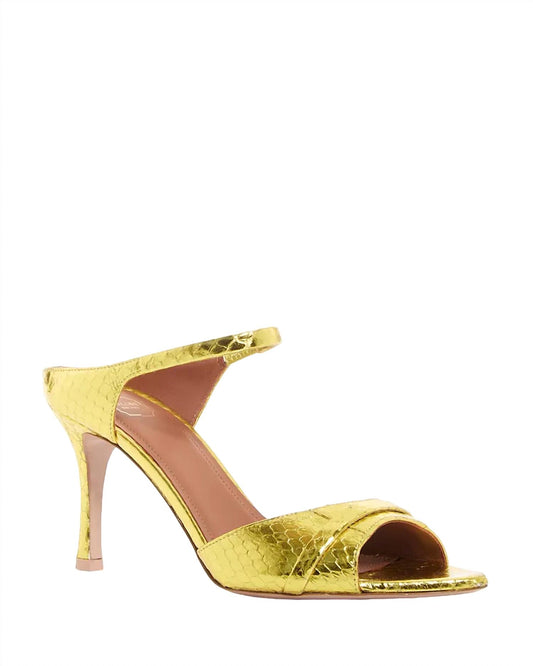 Malone Souliers - Una Croc Embossed High Heel Slide Sandals