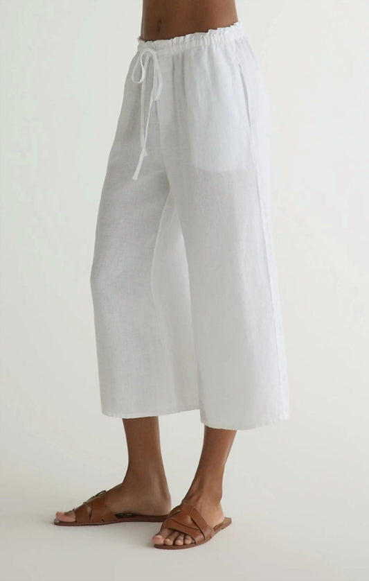 Bella Dahl - Ruffle Waist Wide Leg Crop Pants