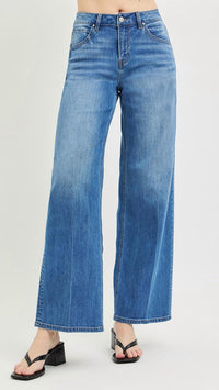 Risen - High Rise Slouchy Wide Baggy Full Length Jeans