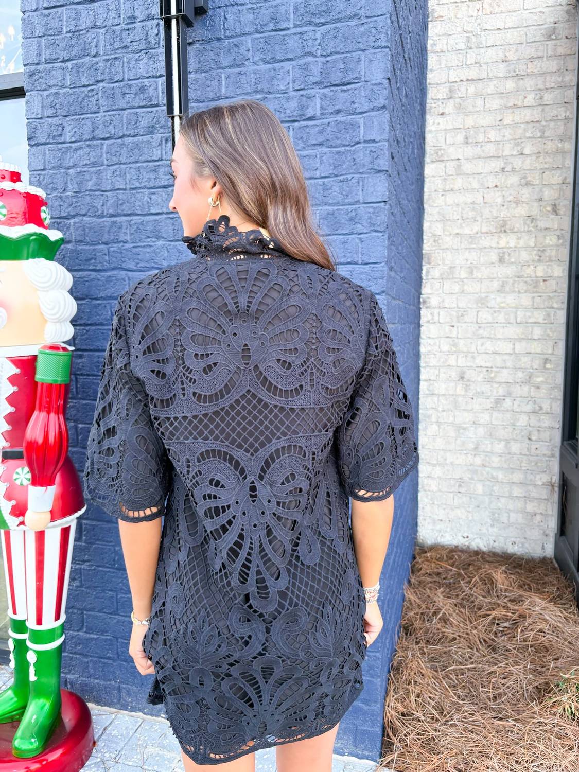 Jade - Lace High Neck Tunic Dress