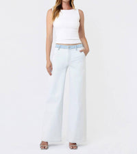 Vervet By Flying Monkey - Contrast Waistband Stripe Jean