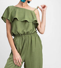 Easel - Claire Satin Jumpsuit