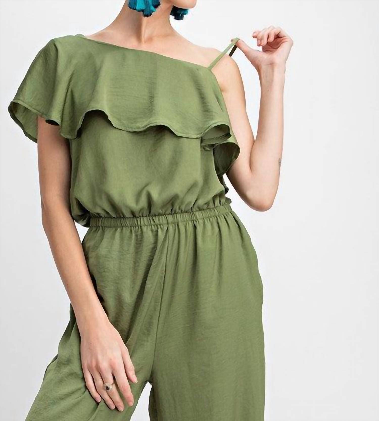 Easel - Claire Satin Jumpsuit