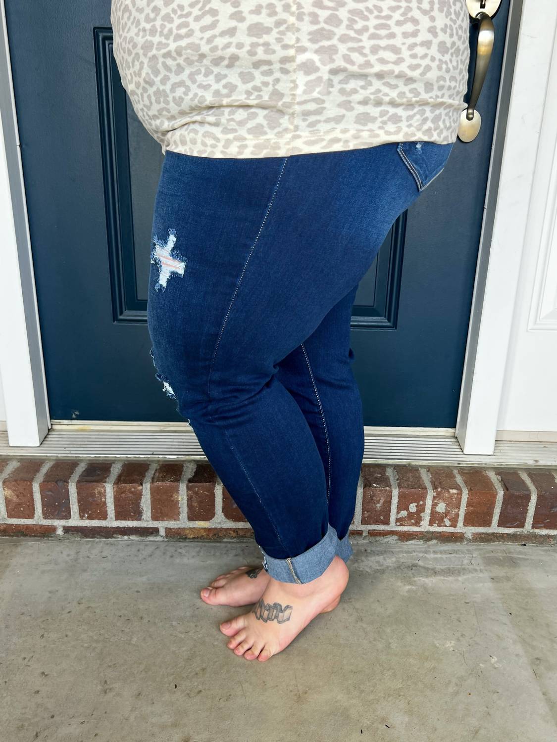 Kancan - Harper Button-up Cuffed Skinny Jeans