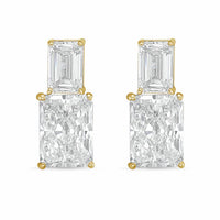 Diana M Jewels - Women's Emerald Lab-Grown Diamond Stud Earrings (6.00 Ct TCW) - Elegant