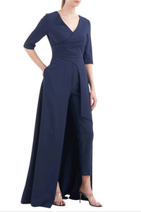 Kay Unger - Women's Walk Through Front Cutout Crepe Jumpsuit
