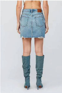 Hidden - Peyton Grinded Denim Mini Skirt