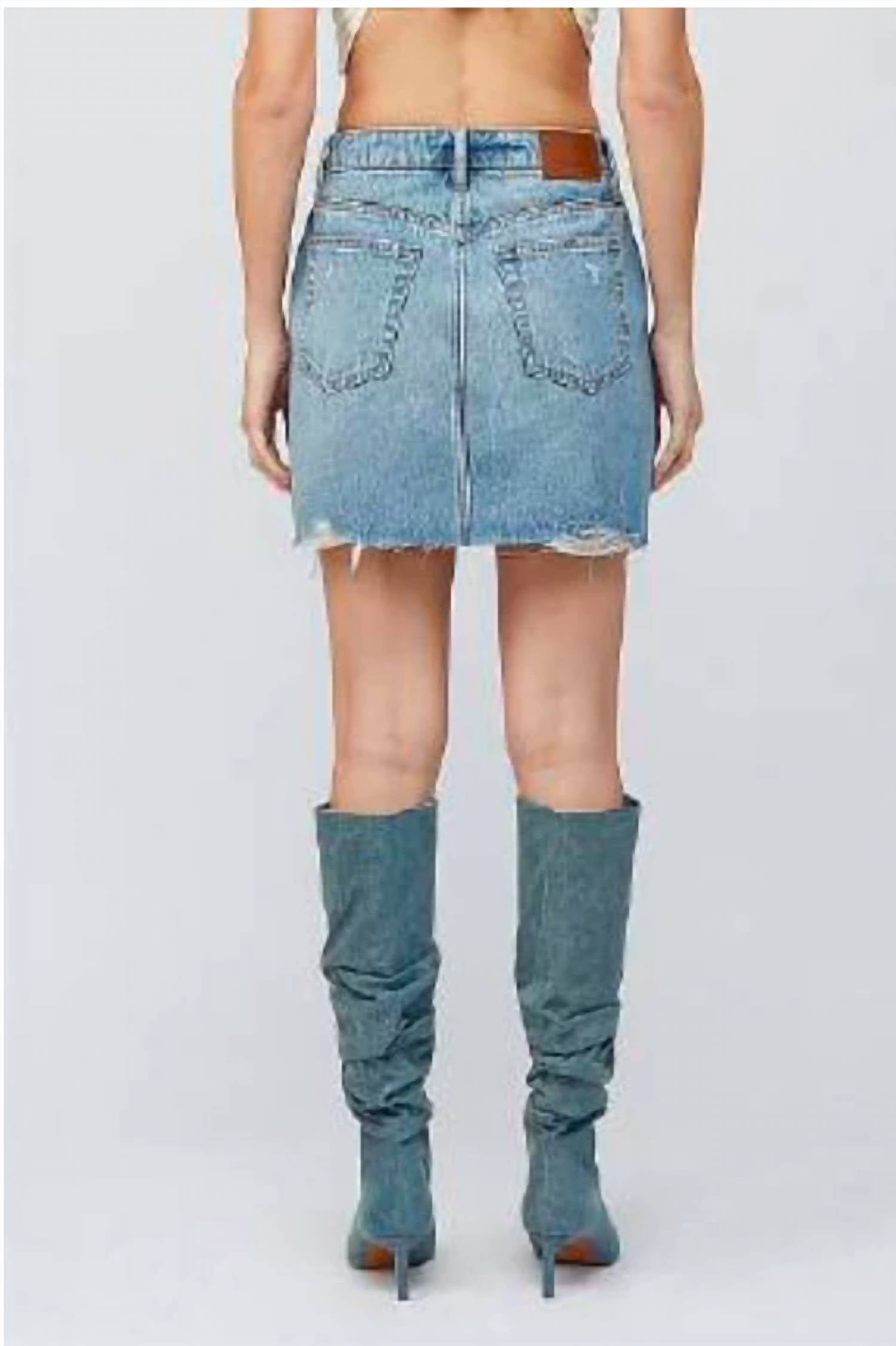 Hidden - Peyton Grinded Denim Mini Skirt