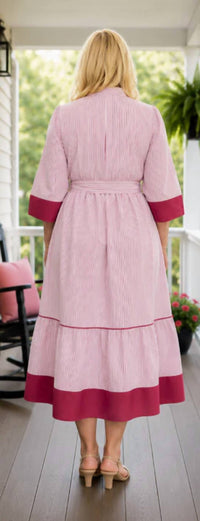 Dear Lover - Ruffle Hem Midi Dress - Plus